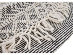 Alfombra tejida a mano con diseño étnico 140x140 cm Gris Colored Macrame