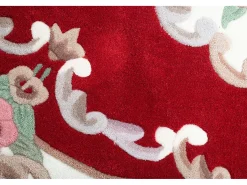 Alfombra tejida a mano con borde en diseño Aubusson 190x290 cm Rojo Ming