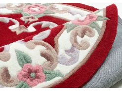 Alfombra tejida a mano con borde en diseño Aubusson 190x290 cm Rojo Ming