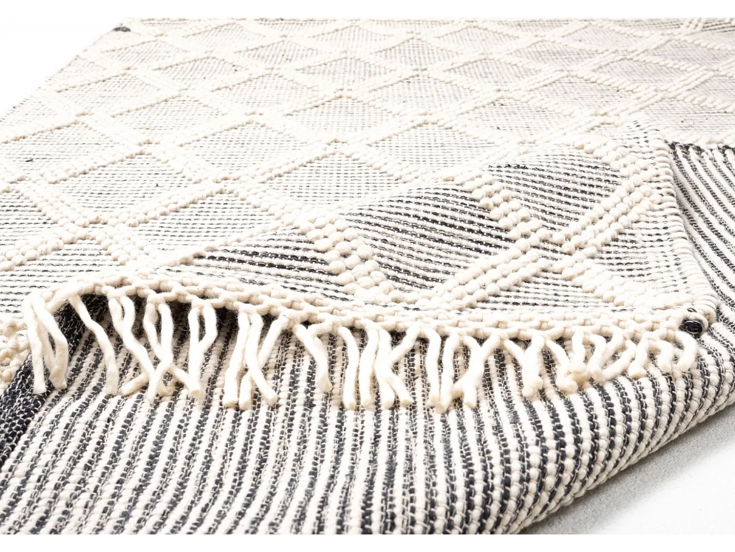 Alfombra tejida a mano con diseño étnico 65x135 cm Naturaleza Colored Macrame