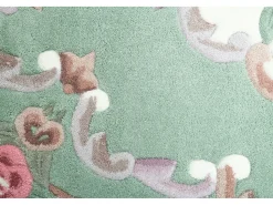 Alfombra tejida a mano con borde en diseño Aubusson 190x290 cm Verde Ming