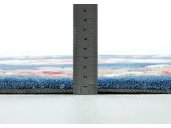 Alfombra tejida a mano con borde en diseño Aubusson 190x290 cm Azul Ming