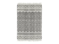 Alfombra tejida a mano con diseño étnico 65x135 cm Gris Colored Macrame