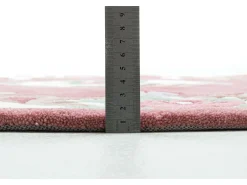 Alfombra tejida a mano con borde en diseño Aubusson 150x150 cm Rosa Ming