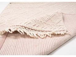 Alfombra tejida a mano con diseño étnico 160x230 cm Rosa Colored Macrame