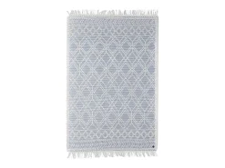 Alfombra tejida a mano con diseño étnico 65x135 cm Azul Colored Macrame