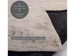 Alfombra tejida a mano de viscosa 120x180 cm Gris Star