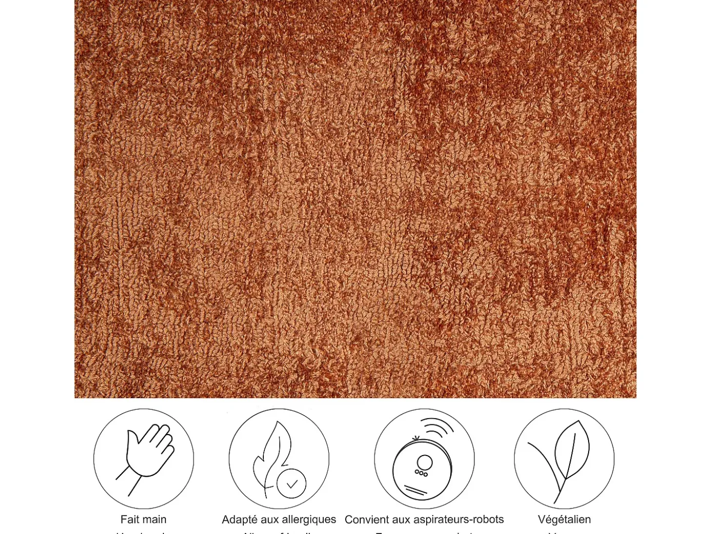 Alfombra tejida a mano de viscosa 40x60 cm Cobre Star