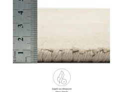 Alfombra tejida a mano de viscosa 90x160 cm Crema Star
