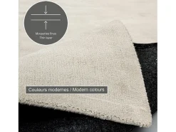 Alfombra tejida a mano de viscosa 90x160 cm Crema Star