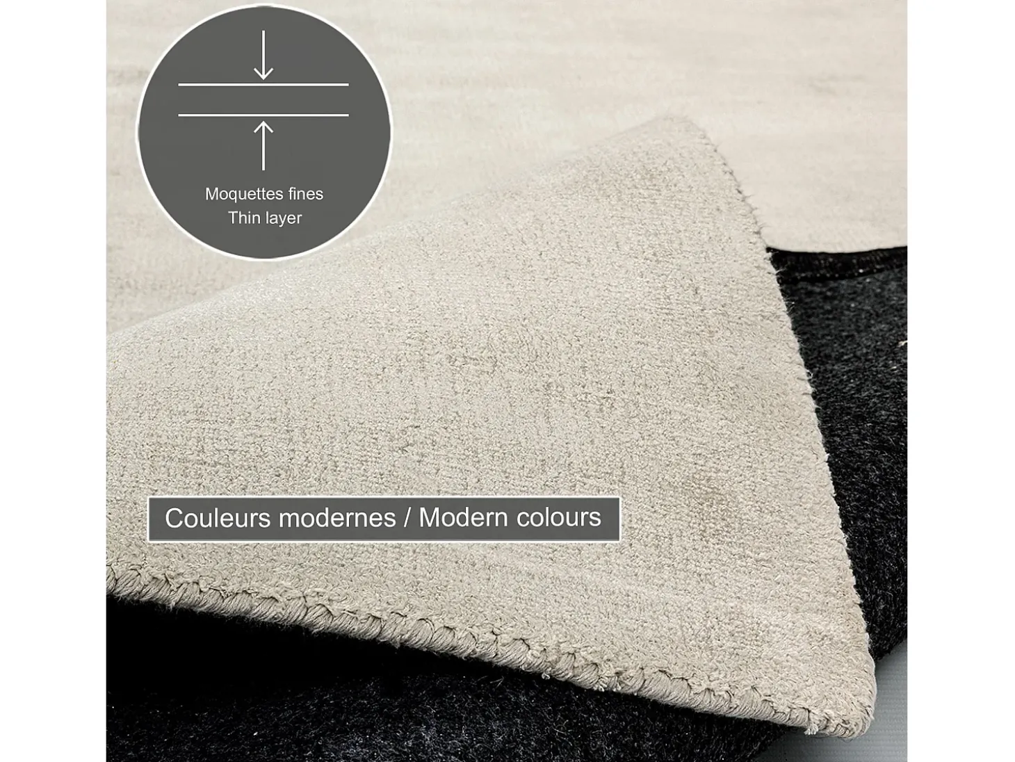 Alfombra tejida a mano de viscosa 90x160 cm Crema Star