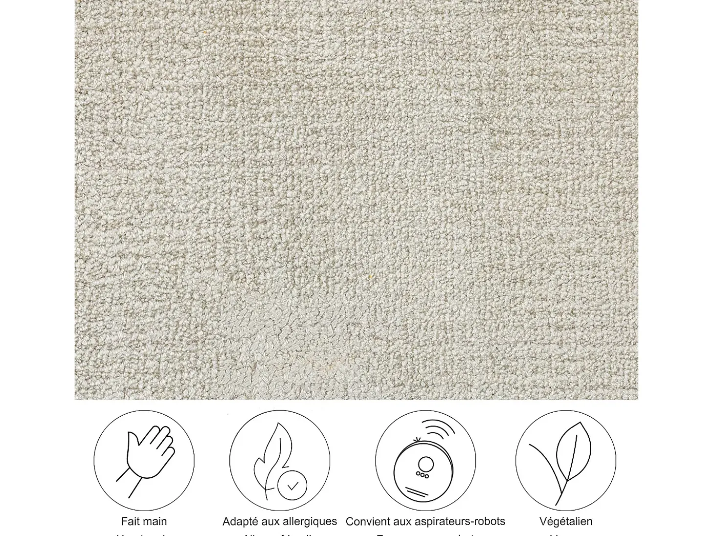 Alfombra tejida a mano de viscosa 70x140 cm Crema Star
