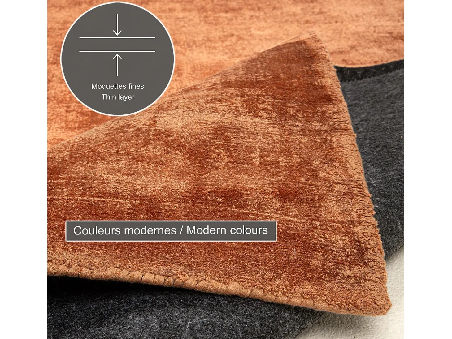 Alfombra tejida a mano de viscosa 90x160 cm Cobre Star