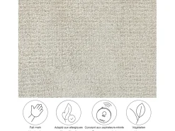 Alfombra tejida a mano de viscosa 170x240 cm Crema Star