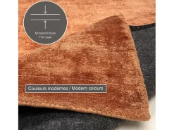 Alfombra tejida a mano de viscosa 70x140 cm Cobre Star
