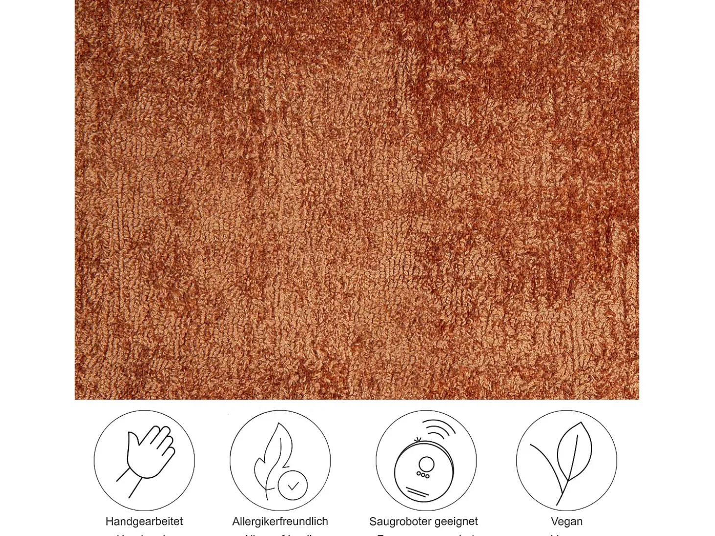 Alfombra tejida a mano de viscosa 150x150 cm Cobre Star