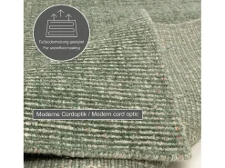 Alfombra UNI a rayas de viscosa y lana 120x180 cm Verde Venus