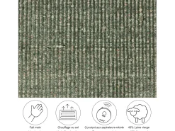 Alfombra UNI a rayas de viscosa y lana 190x190 cm Verde Venus