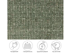 Alfombra UNI a rayas de viscosa y lana 70x140 cm Verde Venus