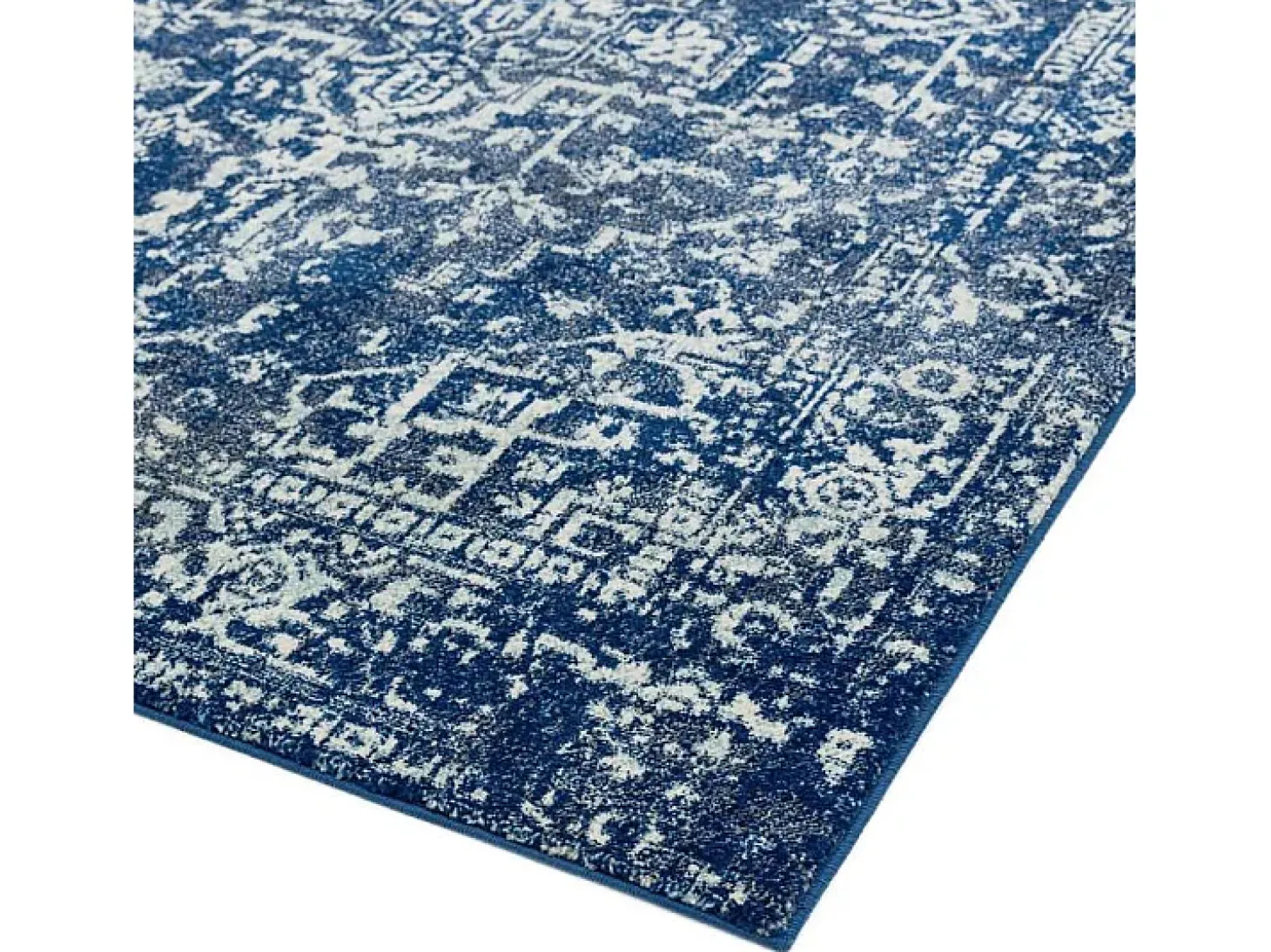 Alfombra vintage - 160x230cm - azul marino, blanco - Nova Antique