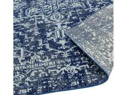 Alfombra vintage - 160x230cm - azul marino, blanco - Nova Antique