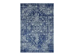 Alfombra vintage - 200x290cm - azul marino, blanco - Nova Antique
