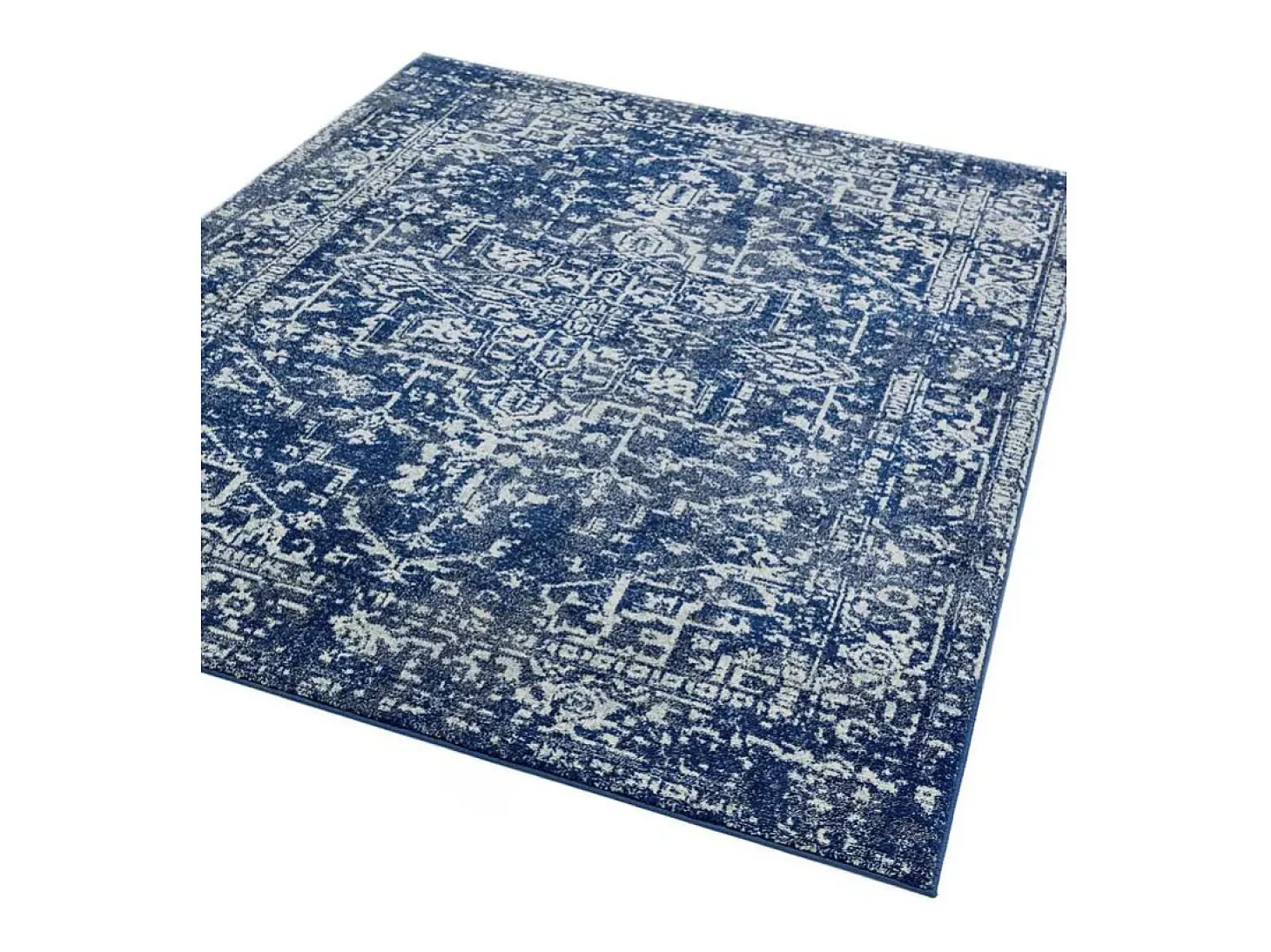 Alfombra vintage - 120x170cm - azul marino, blanco - Nova Antique
