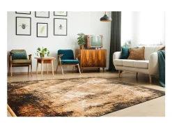 Alfombra 330x240cm, diseño E409E en color dorado - Confort y elegancia para su interior.