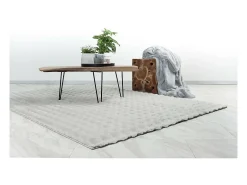 Alfombra 290x200cm, diseño H008Y color plata - Confort y elegancia para su interior.