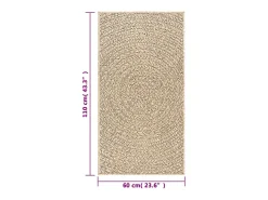 Alfombra ZIZUR apariencia de yute interior y exterior 60x110 cm