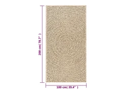 Alfombra ZIZUR apariencia de yute interior exterior 100x200 cm