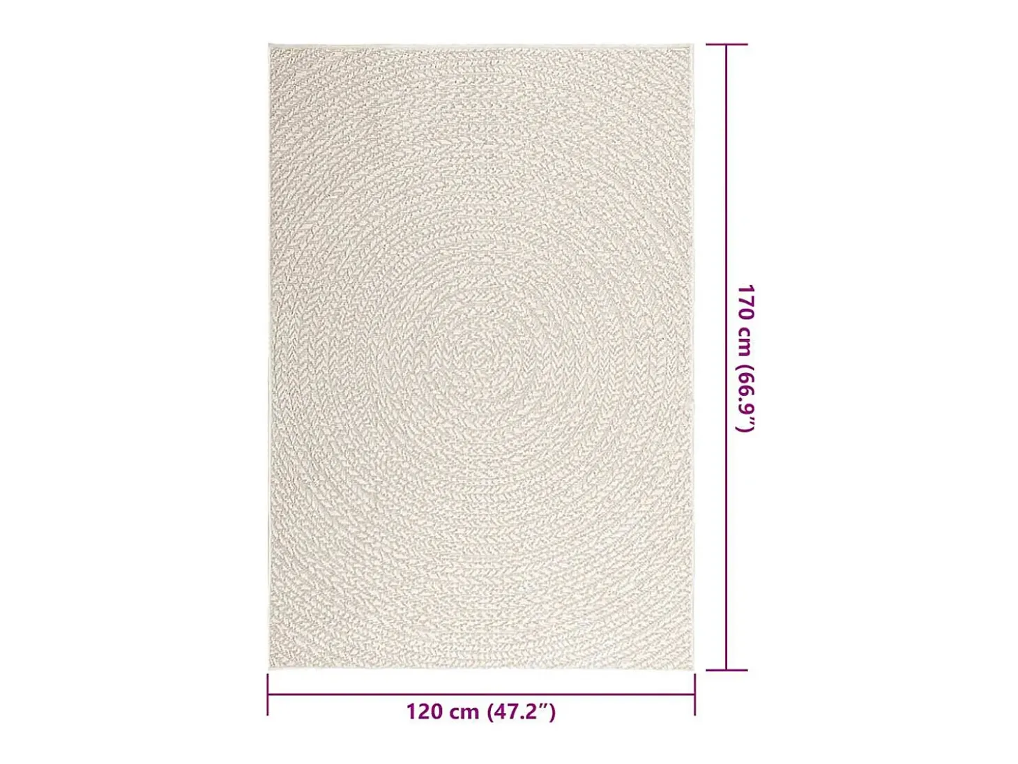 Alfombra ZIZUR color crema 120x170 cm efecto yute interior y exterior