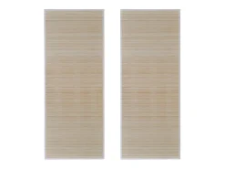 Alfombras rectangulares de bambú natural 2 unidades 120x180 cm