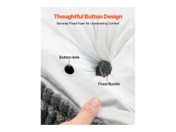 Almohada de Lectura SucceBuy con Bolsillos Laterales y Apoyacabezas, Almohada de Cabecera, Almohada en Flanela Lavable, Soporte Cómodo para Leer