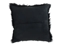 Almohadón piel de cabra negro 40x40 cm