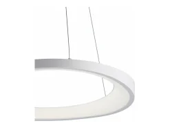Anna Lámpara colgante circular de metal y aluminio lacado en blanco con LED integrado y cables eléctricos orientables 130 Ø50 BL249-S50