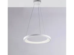 Anna Lámpara colgante circular de metal y aluminio lacado en blanco con LED integrado y cables eléctricos orientables 130 Ø50 BL249-S50
