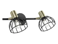 Aplique 2 luces modelo Bermeo acabado negro 16 cm(alto) 42cm(ancho) 21 cm(fondo