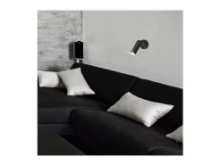 Aplique a pared modelo Antia acabado negro, 14cm(alto) 10cm(ancho) 23cm (fondo)