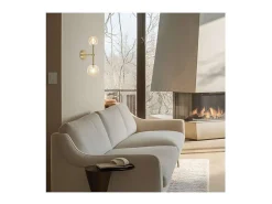 Aplique a pared modelo Galaxia acabado latón/ambar, 40cm(alto) 12cm(ancho) 18cm(fondo)
