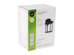 Aplique Alcandia Policarbonato Negro Ip44 Para Exterior,