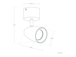 Aplique Aluminio Circular Adrien 1 Foco Gris Piedra