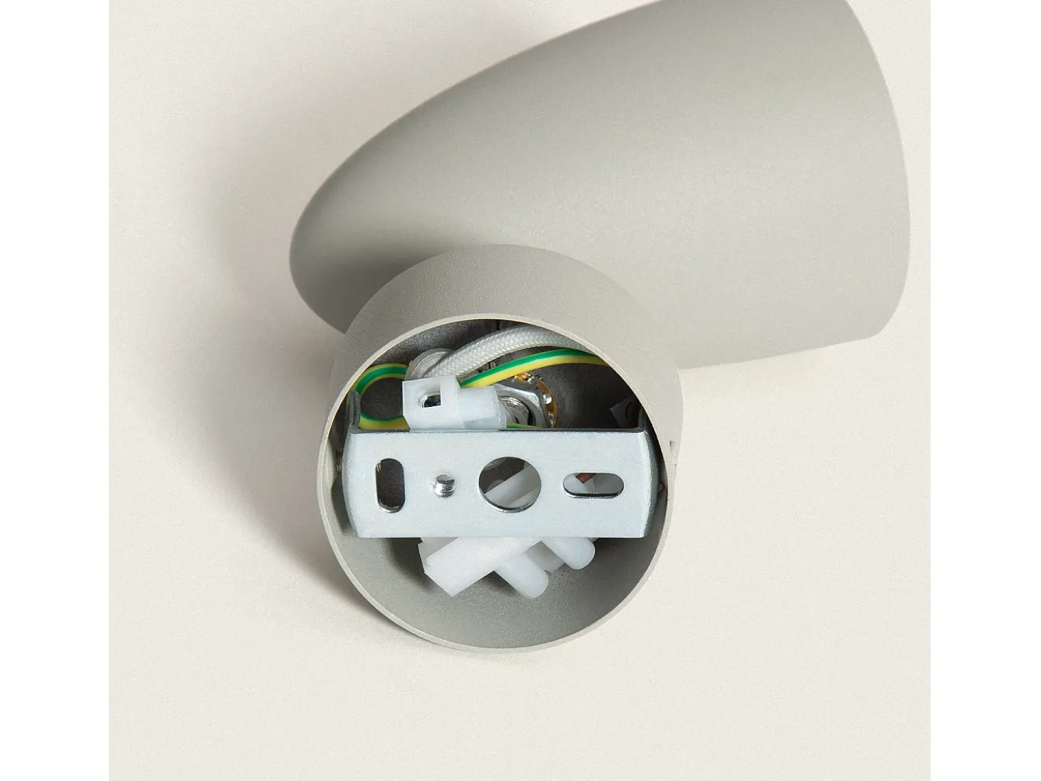 Aplique Aluminio Circular Adrien 1 Foco Gris Piedra