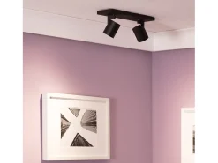 Aplique Aluminio Gylu 2 Focos para Bombilla GU10 Negro