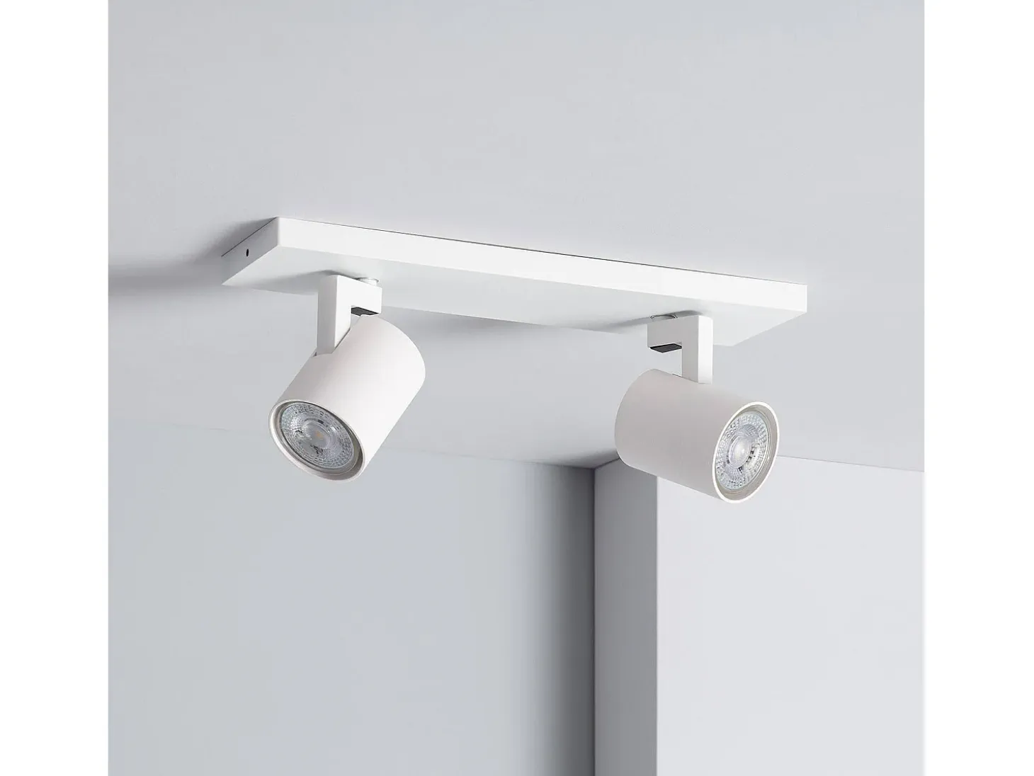 Aplique Aluminio Gylu 2 Focos para Bombilla GU10 Blanco