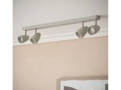 Aplique Aluminio Rectangular Adrien 4 Focos Gris Piedra