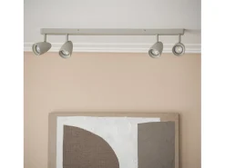 Aplique Aluminio Rectangular Adrien 4 Focos Gris Piedra