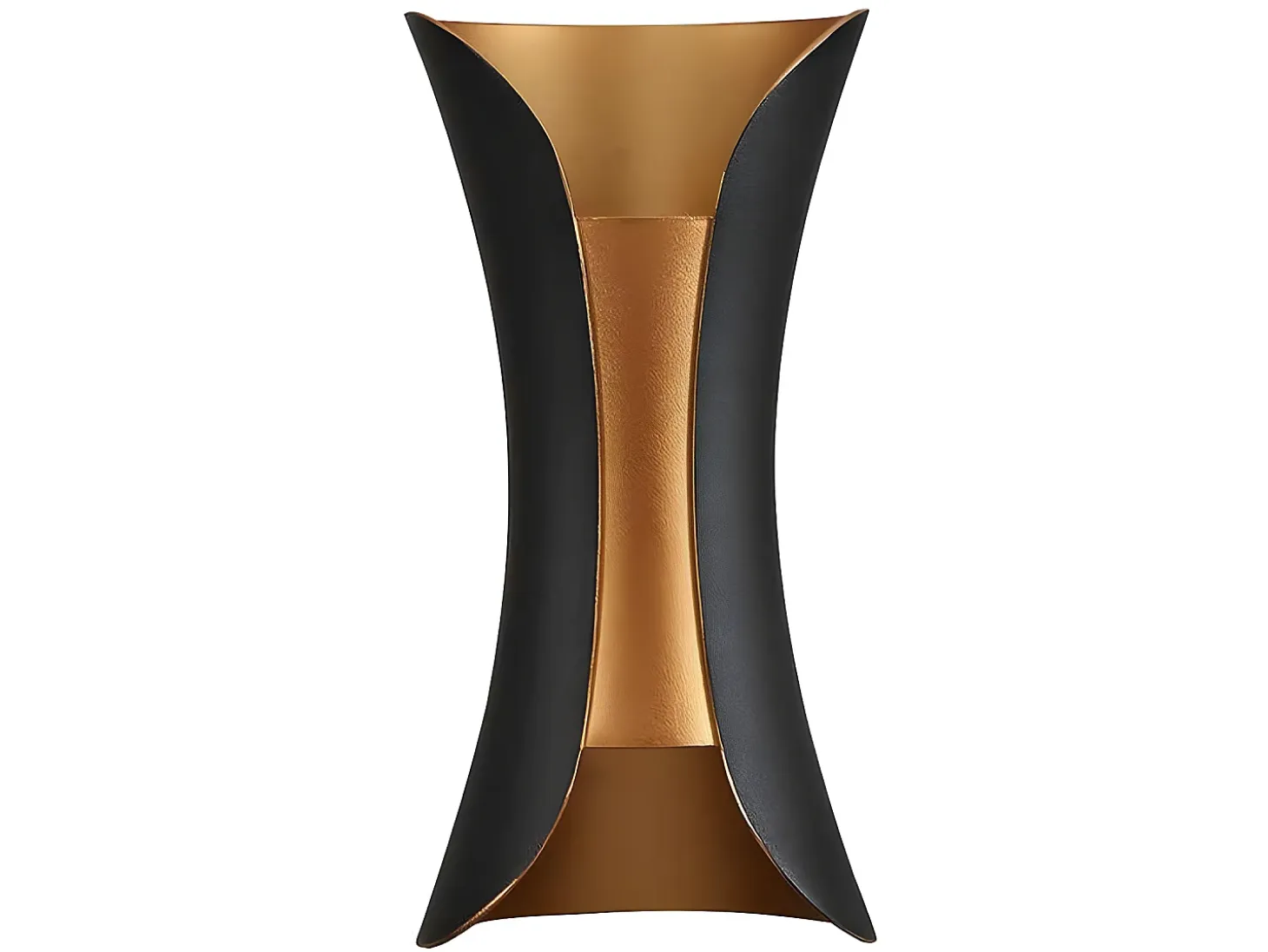 Aplique Barredor De Pared Dickens Negro/oro Ip65 Aluminio