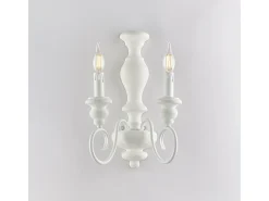 Aplique Cascina en madera y hierro lacado blanco shabby 2 luces .25 P.18 BL265-AP2-BCO