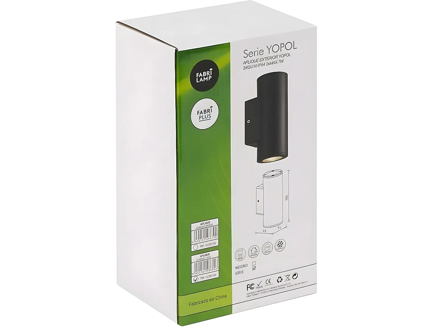 Aplique Cilindrico De Exterior Yopol Negro Ip54